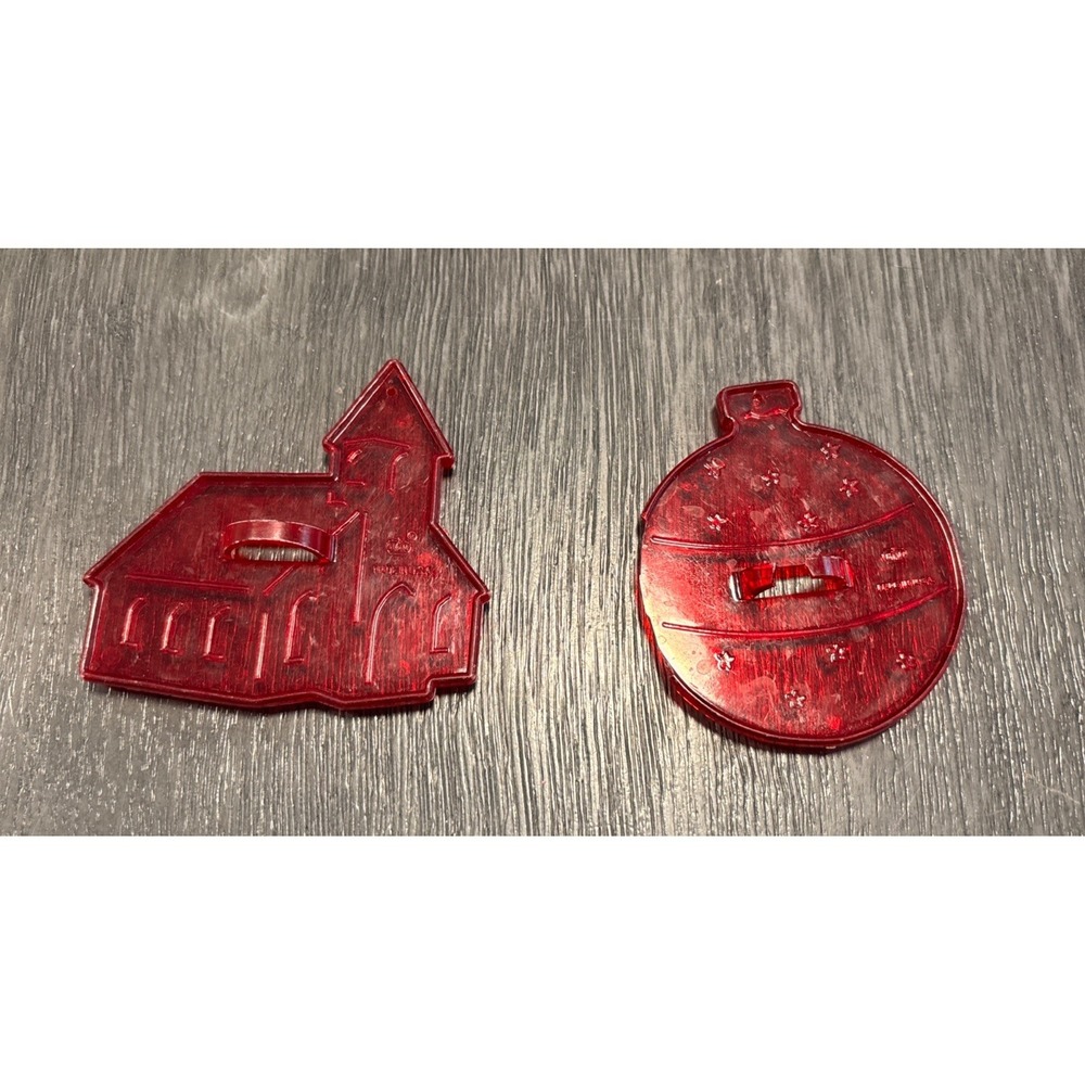 Vintage HRN Christmas Cookie Cutters Original Red Clear Made in U.S.A. Set-16 - Picture 12 of 16